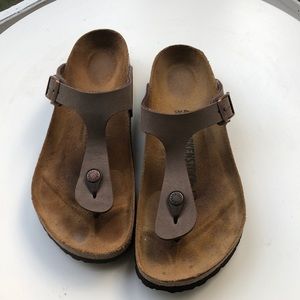 Birkenstock Birkibuc Gizeh, Mocha, size 40, worn once